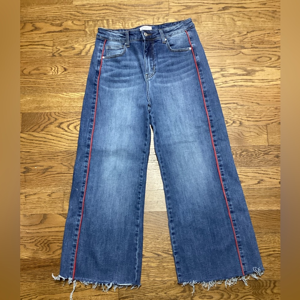 Anniewear Denim Let’s Ride cropped wide leg jeans size Large (9/11)